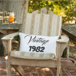 Vintage 1982 Custom Year Text Gifts Birthdays Cool Lumbar Cushion<br><div class="desc">Designed with custom text templates which you may edit to change the year as you need! Makes a great gift or party favour for birthdays,  weddings,  anniversary,  Christmas holidays etc!</div>