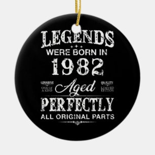 Vintage 1982 Funny 40 Years Old Men And Women Ceramic Tree Decoration