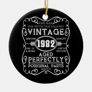 Vintage 1982 Man Myth Legend 39th Birthday Ceramic Tree Decoration