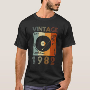 Vintage 1982 Retro Record Player Birthday Vinyl DJ T-Shirt