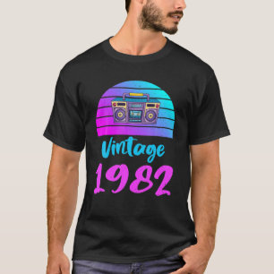 Vintage 1982 T Vintage Birthday Graphic Design T-Shirt