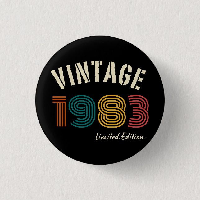 Vintage 1983 41st Birthday 3 Cm Round Badge (Front)