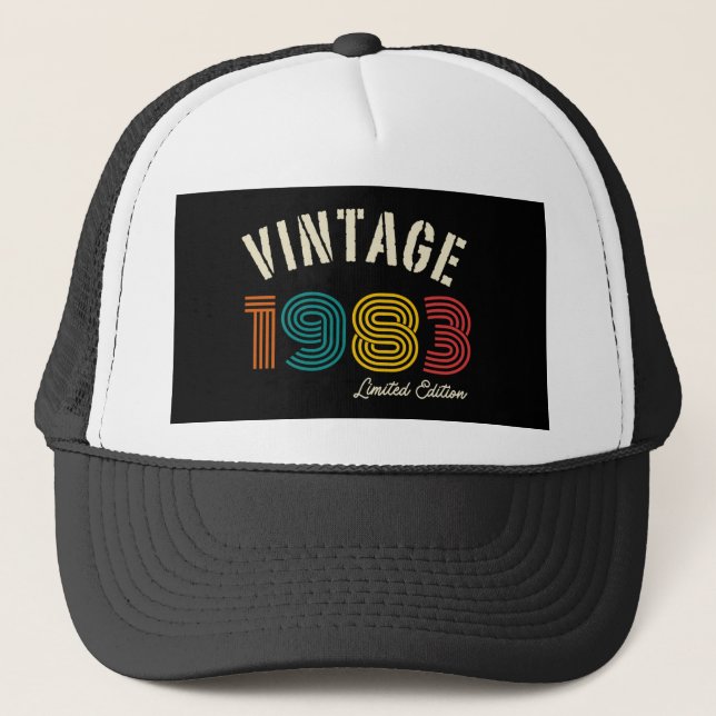 Vintage 1983 41st Birthday Trucker Hat (Front)