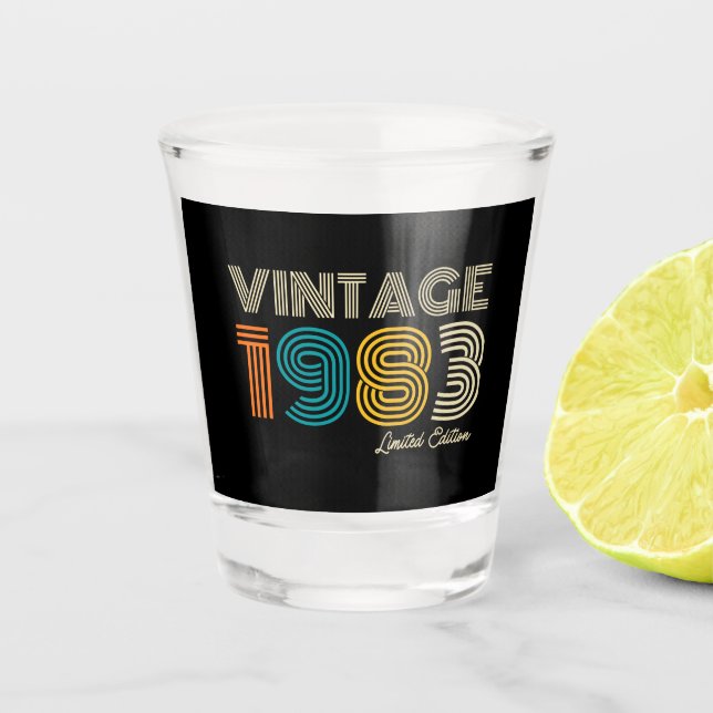 Vintage 1983 Limited Edition 40th Birthday  Shot Glass (Front)