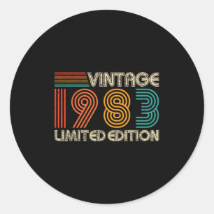 Vintage 1983 Limited Edition Clic 1983 Men Women V Classic Round Sticker