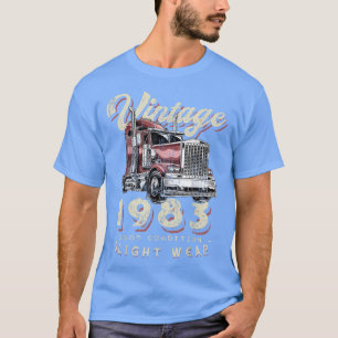 Vintage 1983 Trucker Big Rig Truck Driver 39th Bir T-Shirt