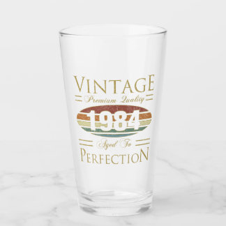 Vintage 1984 40th Birthday Glass
