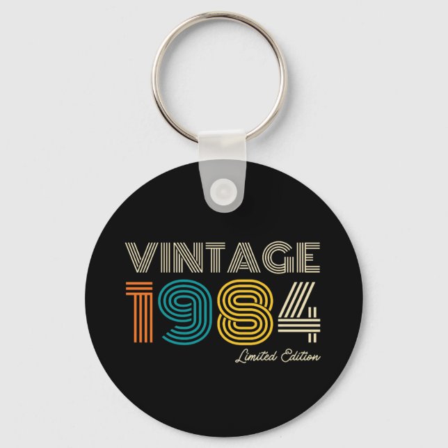 Vintage 1984 40th Birthday Key Ring (Front)