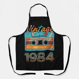 Vintage 1984 Cassette Tape Retro 39th Birthday 39  Apron