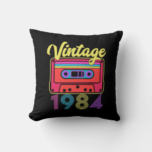 Vintage 1984 Colourful Cassette Tape Cushion