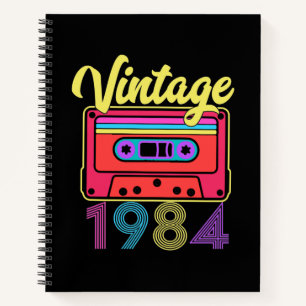 Vintage 1984 Colourful Cassette Tape Notebook