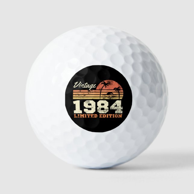 Vintage 1984 Limited Edition 40th Birthday Golf Balls (Front)