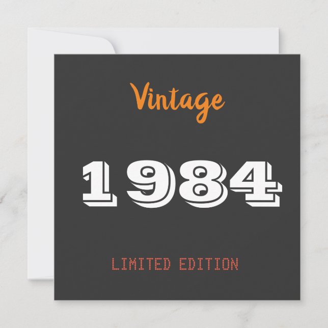 Vintage 1984 Limited Edition Invitation – Retro 42 (Front)