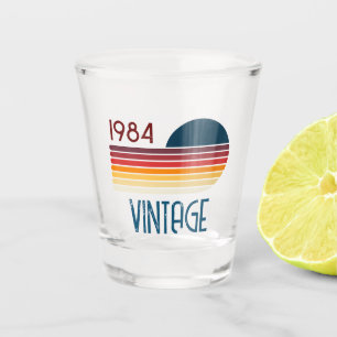 Vintage 1984 Retro Stripe Sun Shot Glass