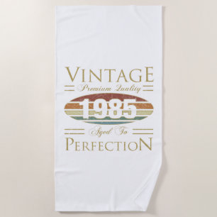 Vintage 1985 40th Birthday Beach Towel