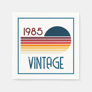 Vintage 1985 Retro Stripe Sun Napkin