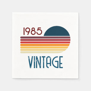 Vintage 1985 Retro Stripe Sun Napkin