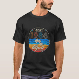 Vintage 1986 36Th Birthday Born In April 1986 36 Y T-Shirt