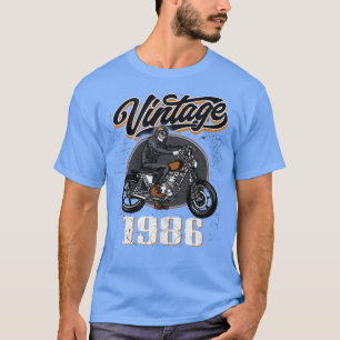 Vintage 1986 born in 1986 36th biker motorcycle   T-Shirt