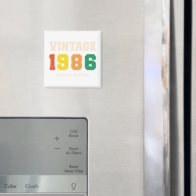 Vintage 1986 Limited Edition Retro Birthday Design Magnet (In Situ (Fridge))