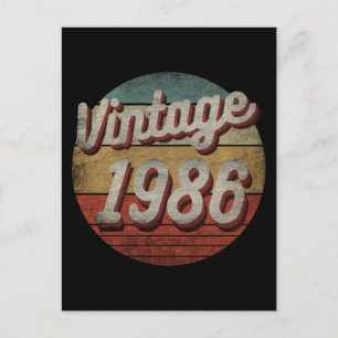 VINTAGE 1986 MEN WOMEN BIRTHDAY GIFT POSTCARD