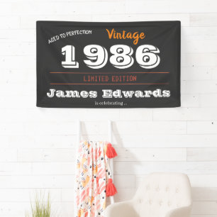 Vintage 1986 Retro Birthday Banner 40th 