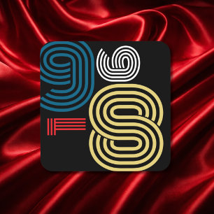 Vintage 1986 Retro Stripe Abstract 40th Birthday  Coaster