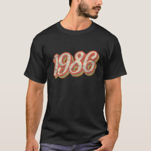 Vintage 1986 Text 35Th Birthday Retro 35 Year Old T-Shirt