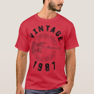 Vintage 1987 Birthday Limited Edition Guitar Music T-Shirt