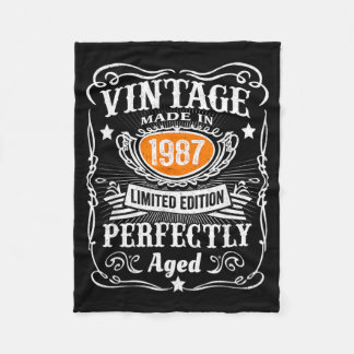 Vintage 1987 Lied Edition 40 Year Old Gifts 40th Fleece Blanket