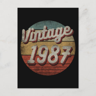 VINTAGE 1987 MEN WOMEN BIRHTDAY GIFT POSTCARD