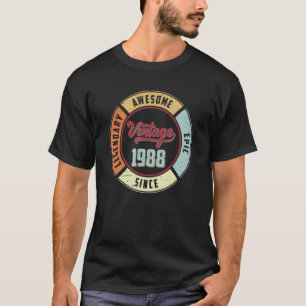 Vintage 1988 34th Birthday Legendary Awesome Epic T-Shirt