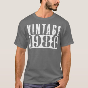 Vintage 1988 Vintage White Text T-Shirt