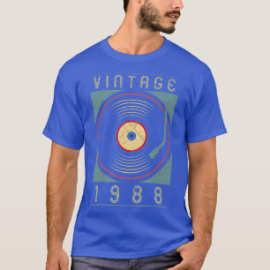 Vintage 1988 Vinyl Retro Turntable Birthday DJ T-Shirt