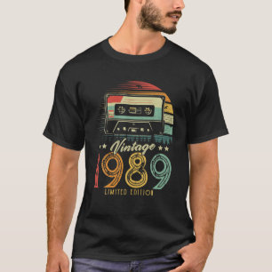 Vintage 1989 Retro Cassette 1989 33Rd Birthday 33 T-Shirt