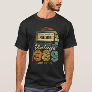 Vintage 1989 Retro Cassette 1989 33Rd Birthday 33 T-Shirt