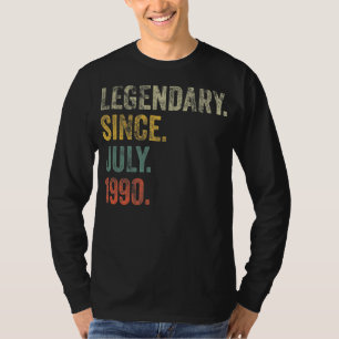 Vintage 1990 32nd Birthday Legendary Since July T-Shirt
