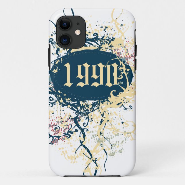 Vintage 1990 Birthday Year Case-Mate iPhone Case (Back)