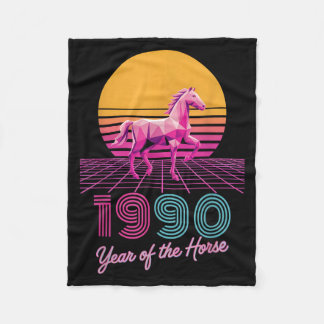 Vintage 1990 Year Of The Horse Lunar Rider Cny Zod Fleece Blanket