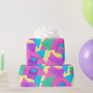 Vintage 1990's Retro Memphis Style 30th Birthday Wrapping Paper