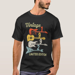 Vintage 1992 Birthday , Guitar 30th Birthday T-Shirt