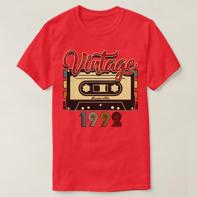 Vintage 1992 Greatest Hits Cassette Tape T-Shirt (Design Front)