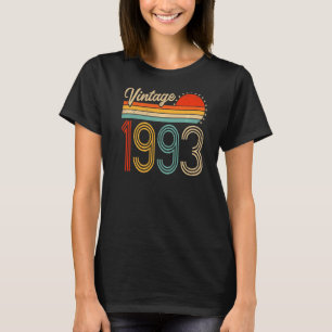 Vintage 1993 Born In 1993 29th Birthday  29 Years  T-Shirt