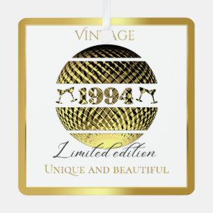 Vintage 1994 30th birthday gold metal tree decoration