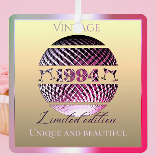 Vintage 1994 30th birthday pink metal tree decoration