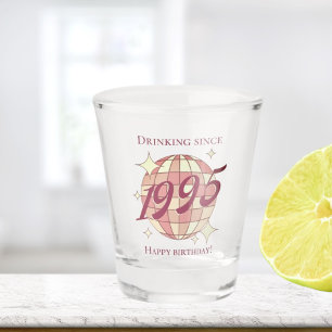 Vintage 1995 30th birthday retro purple  shot glass
