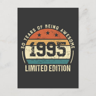 Vintage 1995 Retro 30th Birthday Gift Postcard