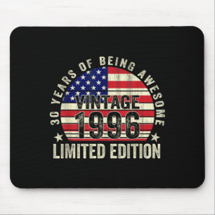 Vintage 1996 American Flag 30th Birthday 30 Years Mouse Pad