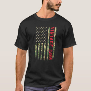 Vintage 1996 American Flag Camo 26 Years Old 26th T-Shirt