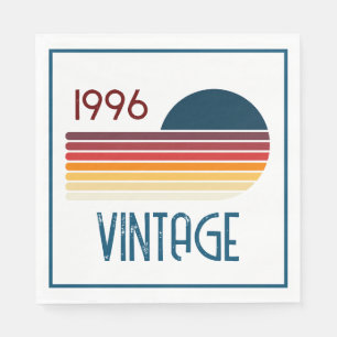 Vintage 1996 Retro Stripe Sun 30th Birthday Napkin
